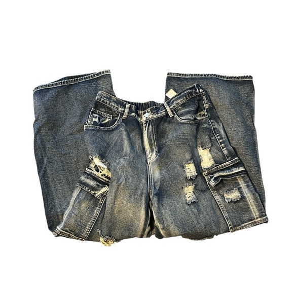 SHEIN Blue Distressed Denim Jeans Curve 1XL - Picture 5 of 5